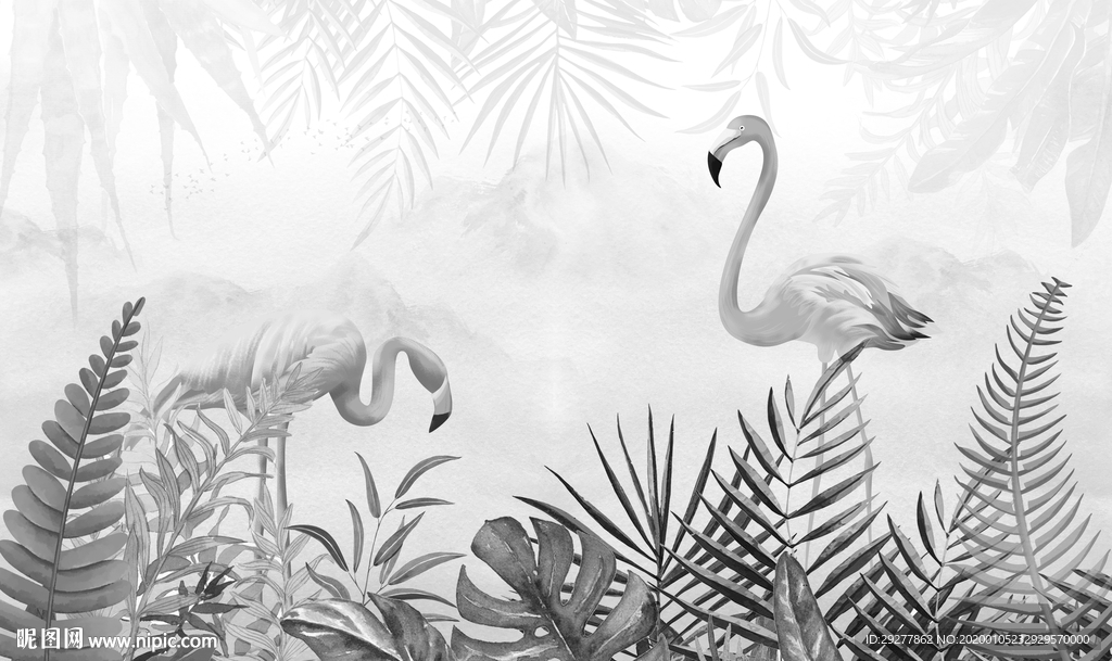 灰色装饰小清新画 TIF分层