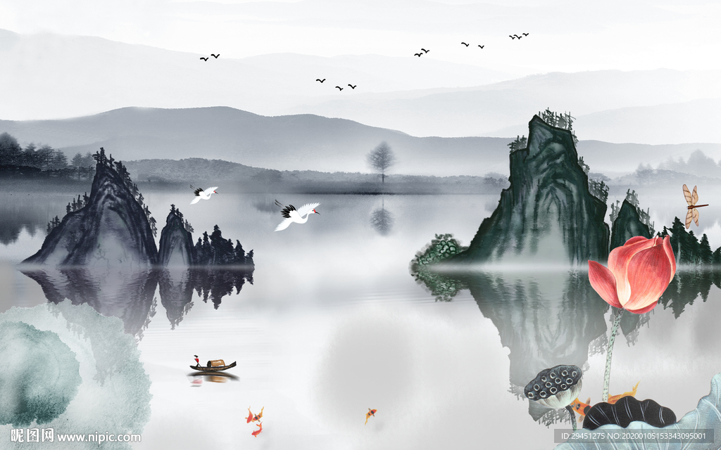 意境中国风山水 TIF分层