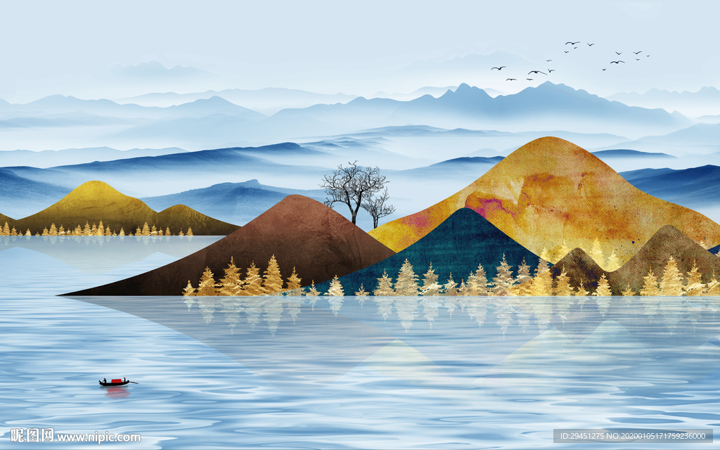 中式中国风新山水 TIF分层