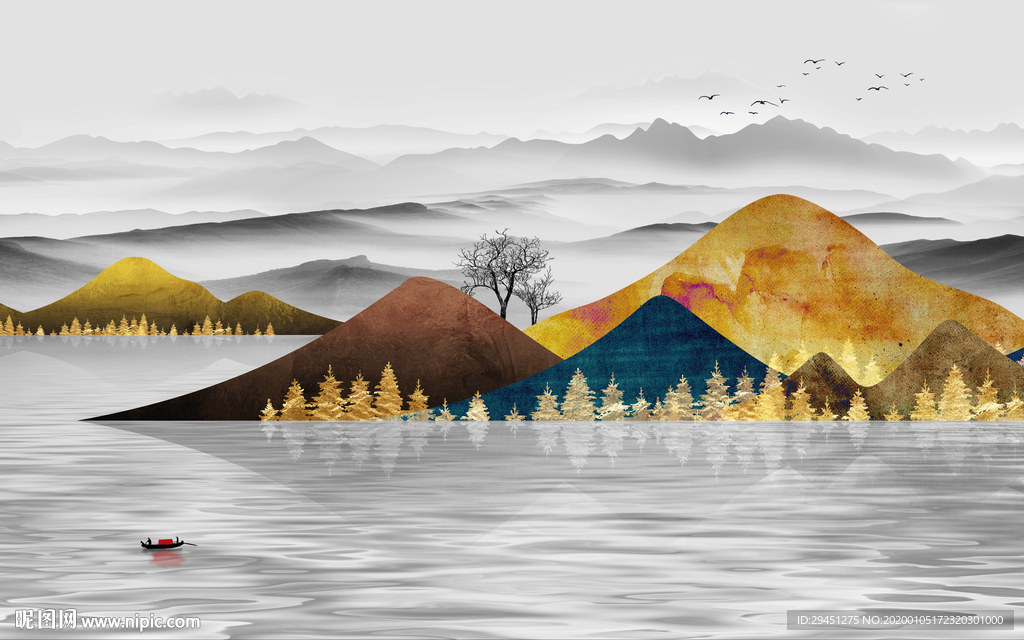 爆款意境新山水画 TIF分层