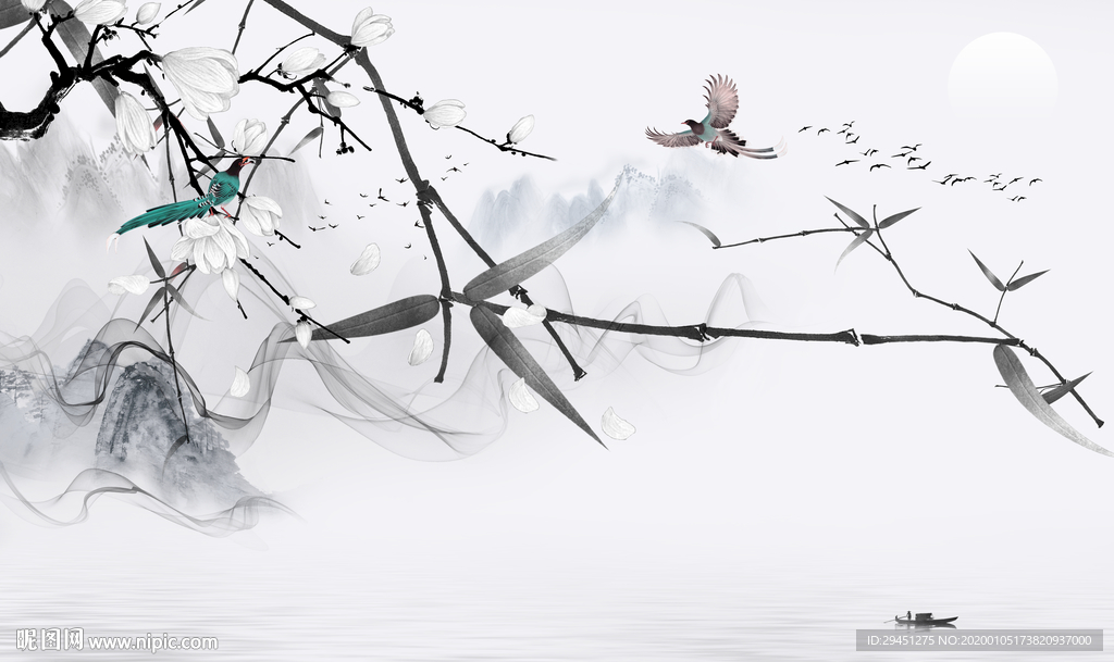 高档 中国风新山水 TIF分层