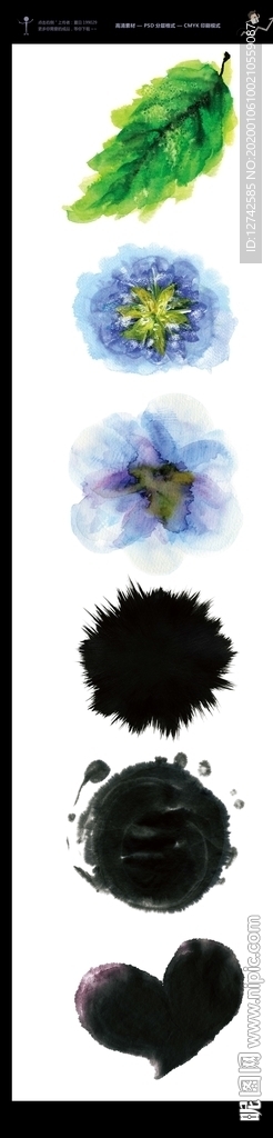 溅墨 彩色水墨画 墨迹