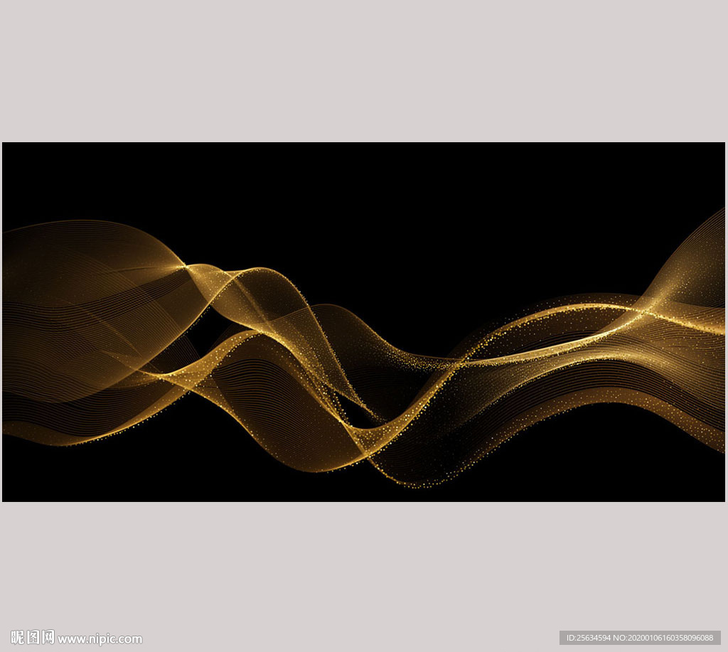 金色曲线粒子光效背景