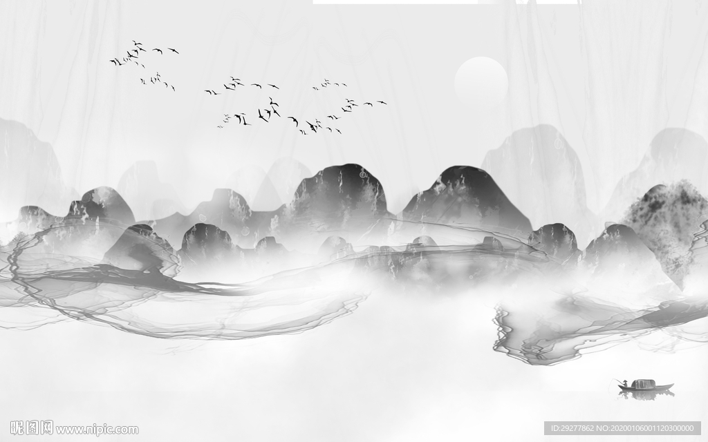 高清 新款山水新画 TIF分层