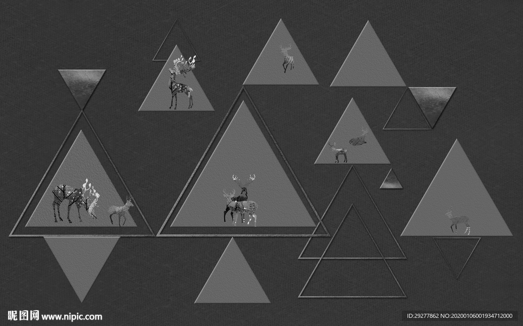 几何装饰小清新画 TIF分层