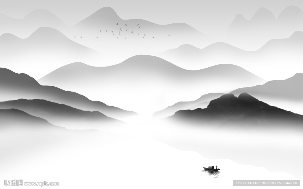 新中式新上线山水画 TIF分层