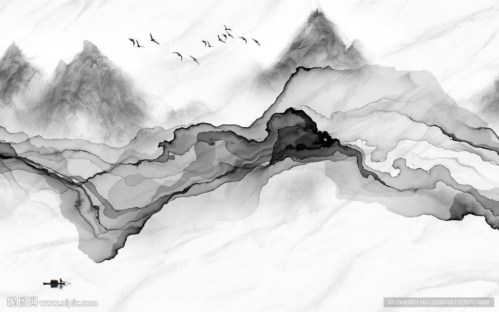 线条新上线山水画 TIF分层