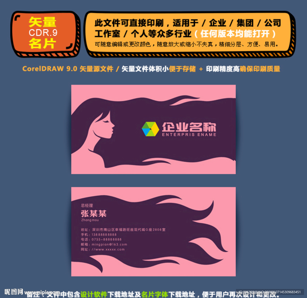 精美矢量名片企业公司通用名片