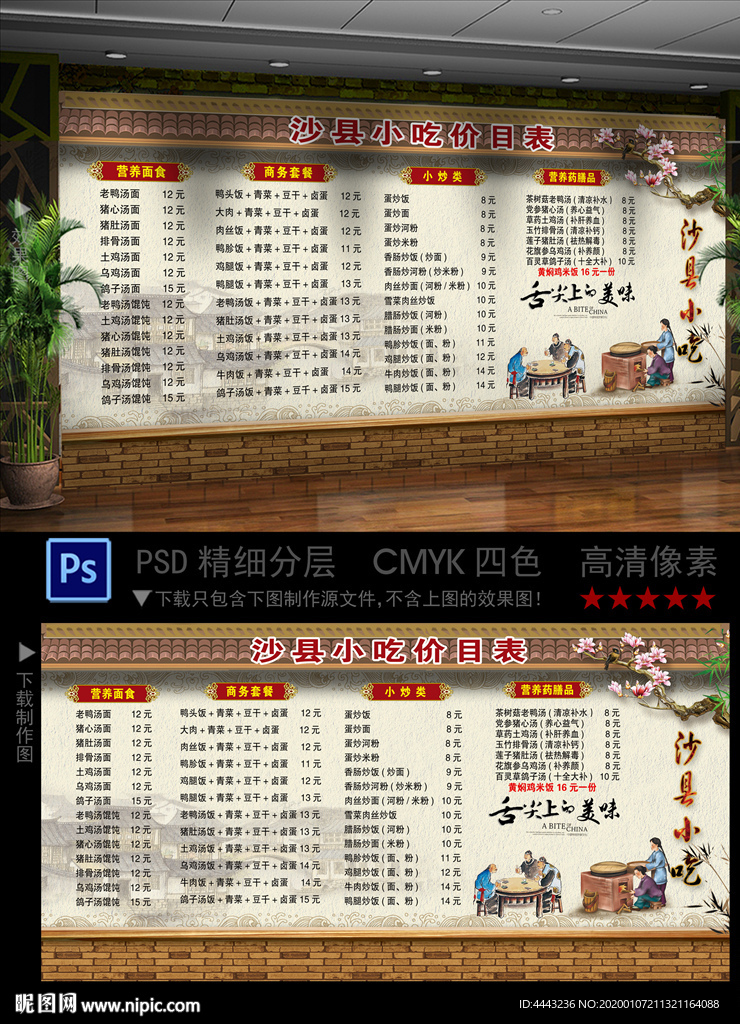 沙县小吃价格表