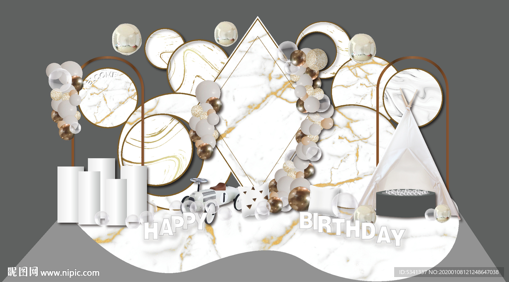 INS大理石派对素材