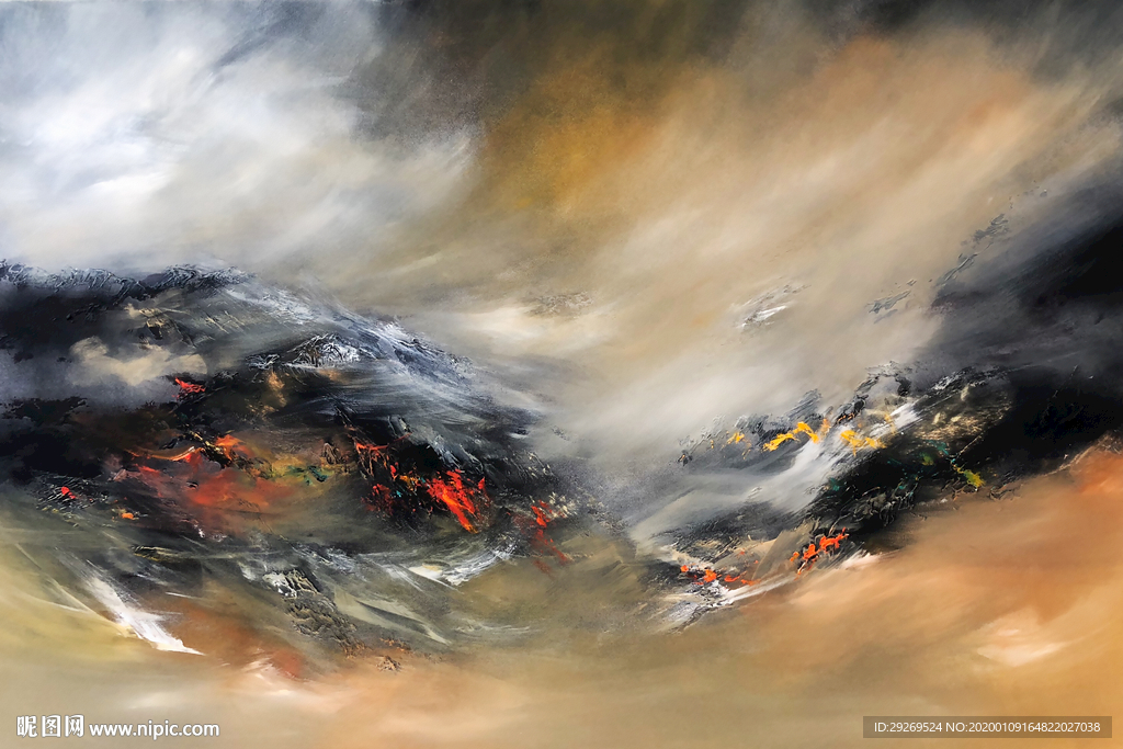 大海山川玄关北欧装饰画