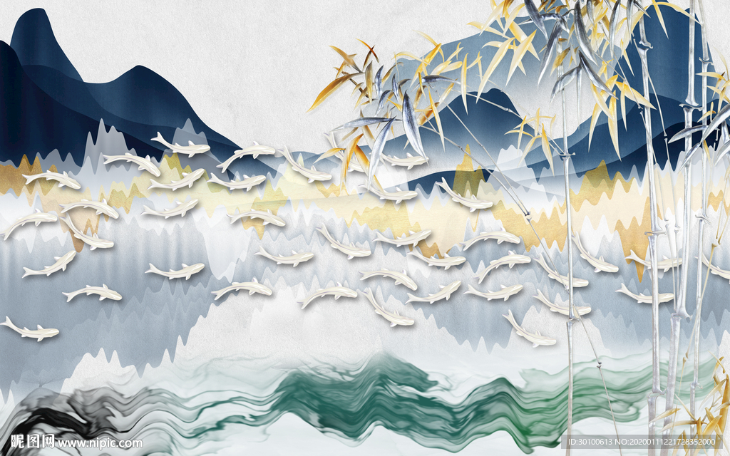 奢华 新意境山水画 TIF分层