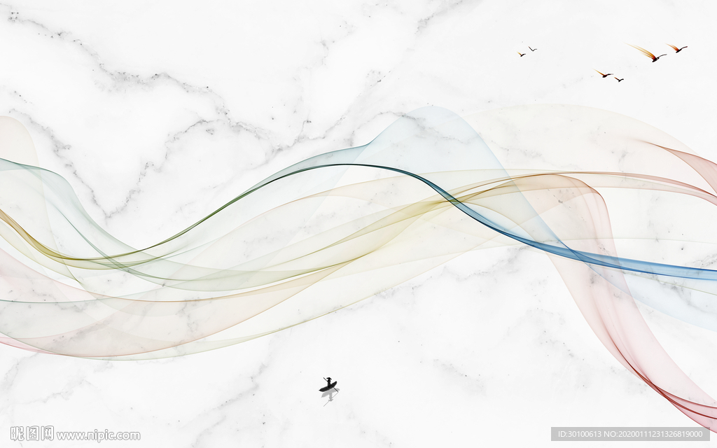大气新现代山水画 TIF分层