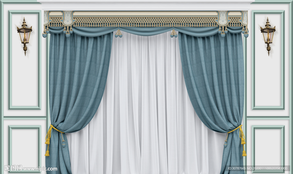 现代护墙板窗帘背景墙