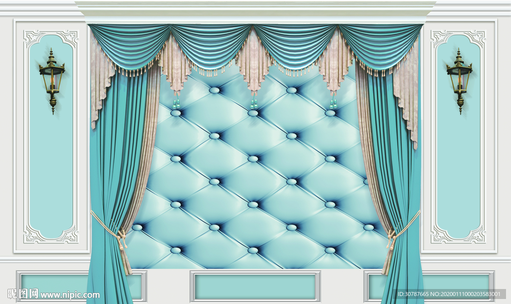 护墙板皮革窗帘背景墙