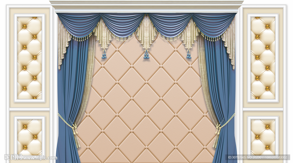 护墙板皮革窗帘背景墙