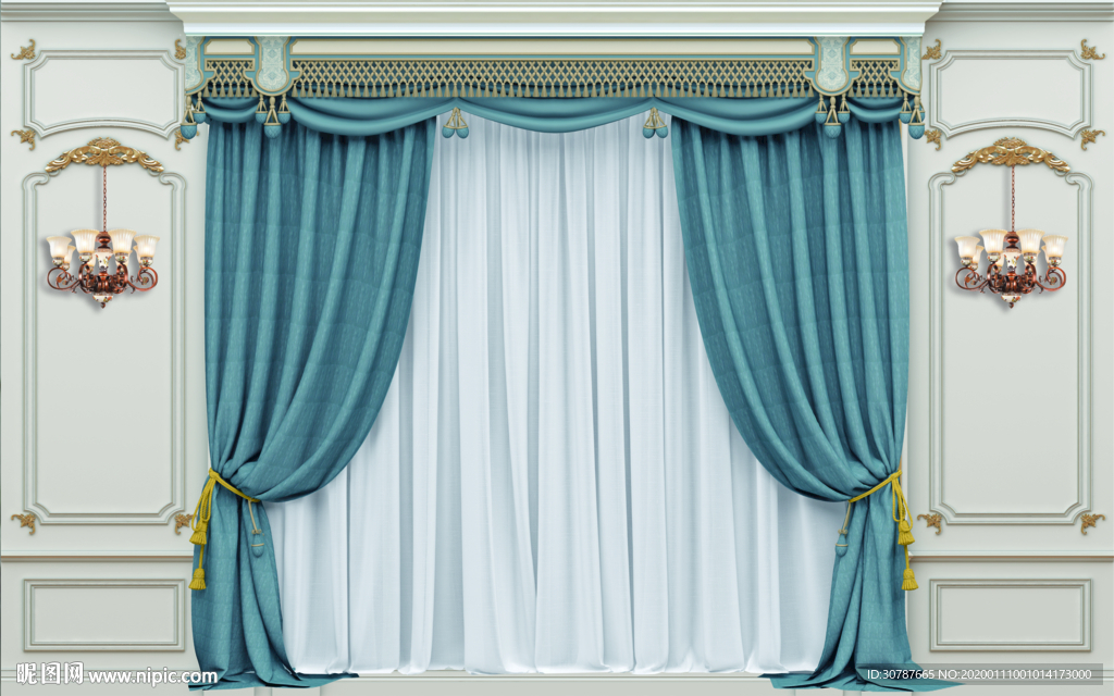 现代护墙板窗帘背景墙