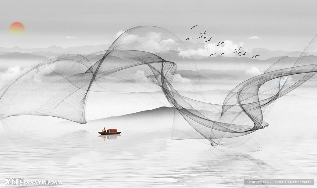 高端电视新山水画 TIF分层