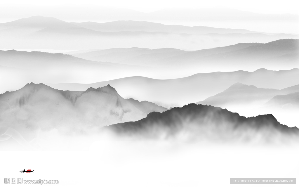 奢华山水电视背景 TIF分层