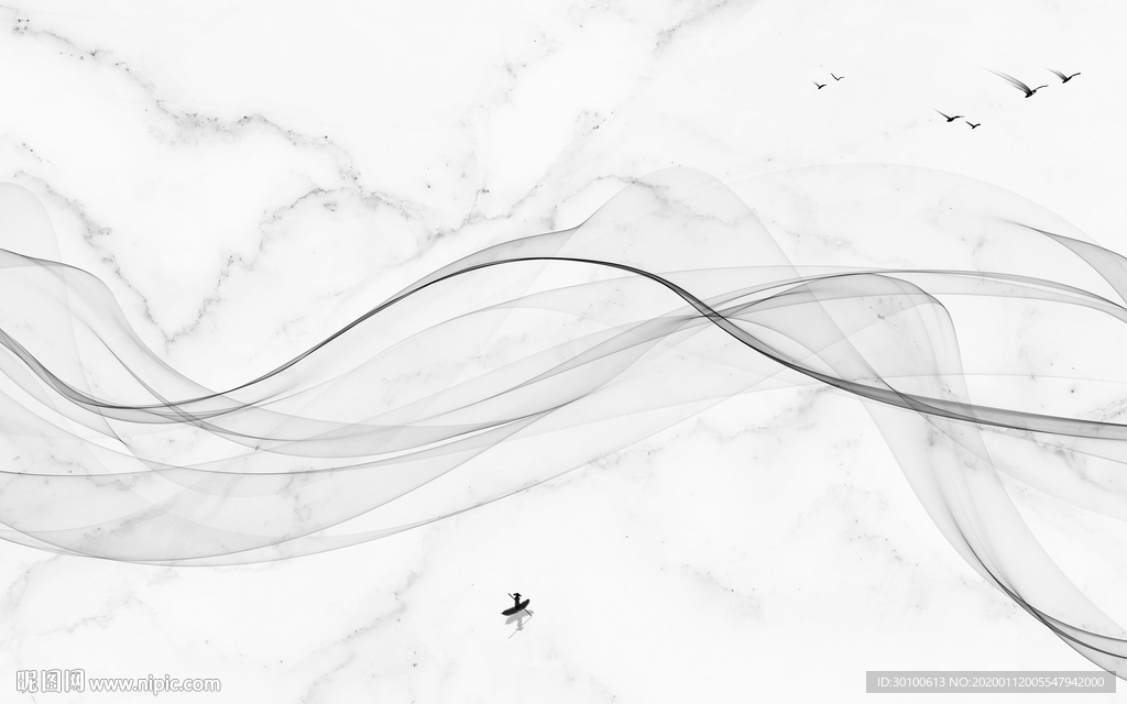 爵士白山水装饰画 TIF分层