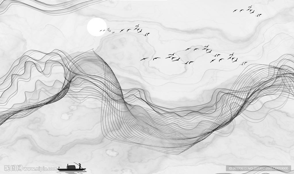 线条新欧式装饰画 TIF分层