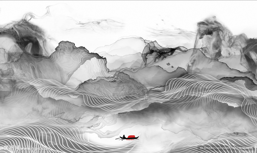 高端山水电视背景 TIF分层