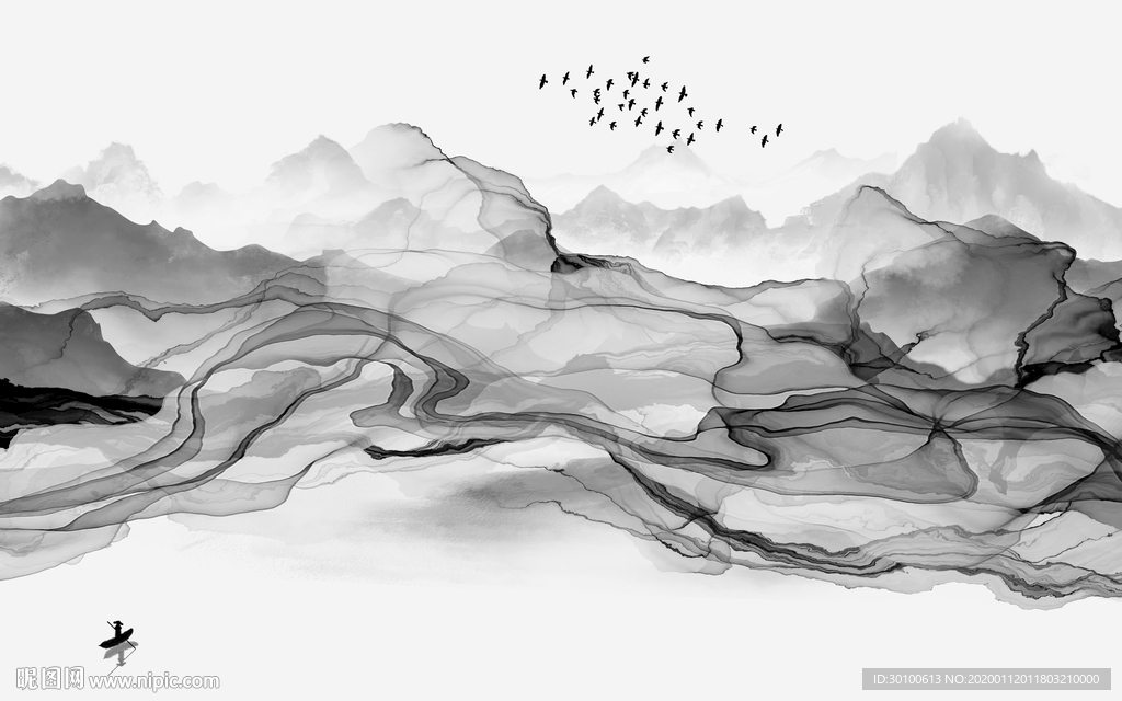 高档山水电视背景 TIF分层