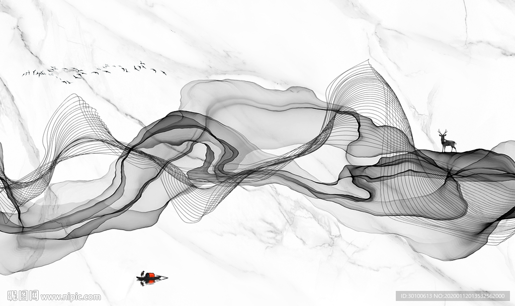 线条爵士白电视背景 TIF分层