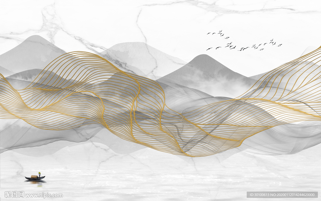 中式山水电视背景 TIF分层