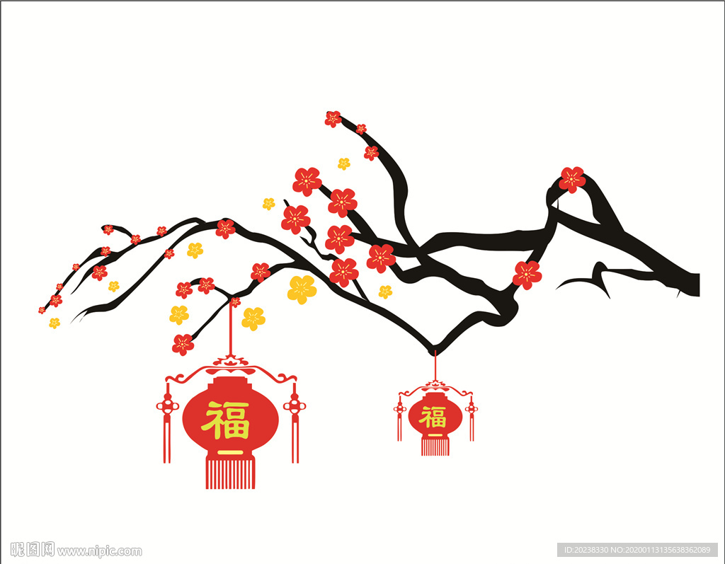 春节腊梅灯笼