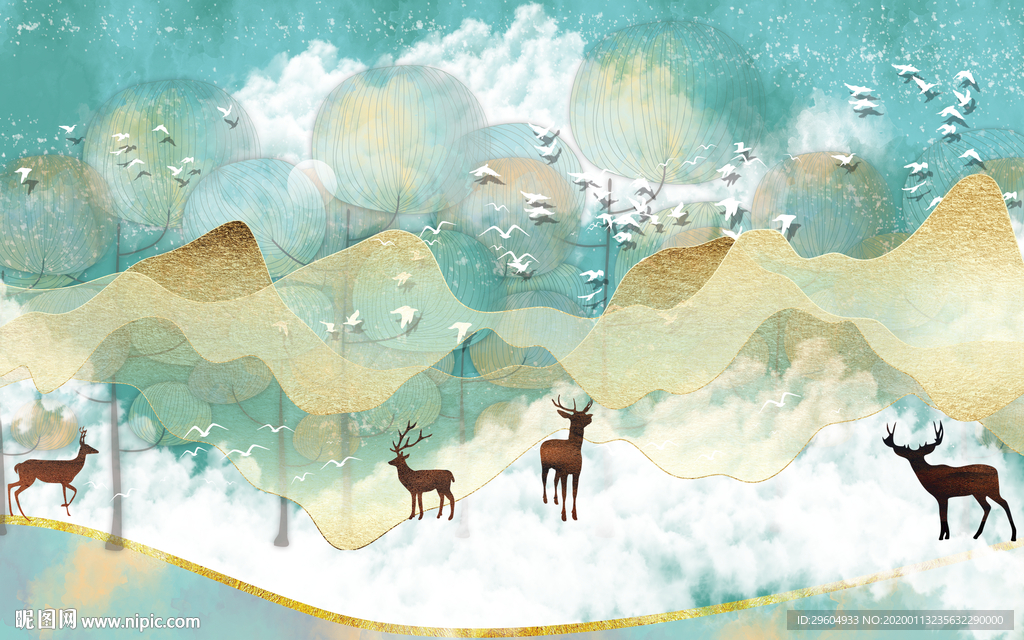 高档 欧式北欧壁画 TIF分层