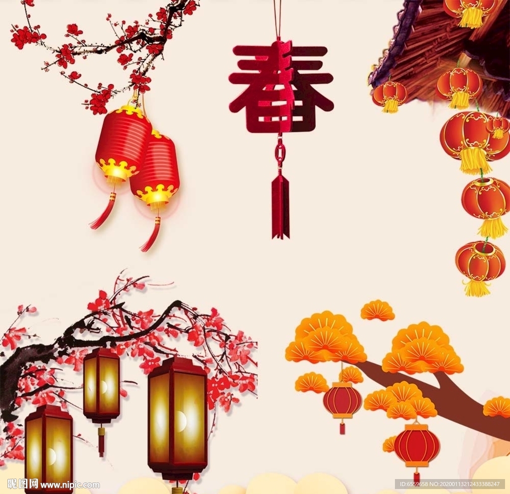 新年春节灯笼素材