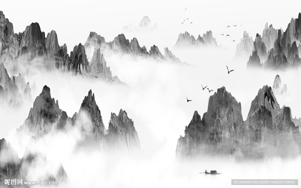 中国风山水新意境画 TIF分层