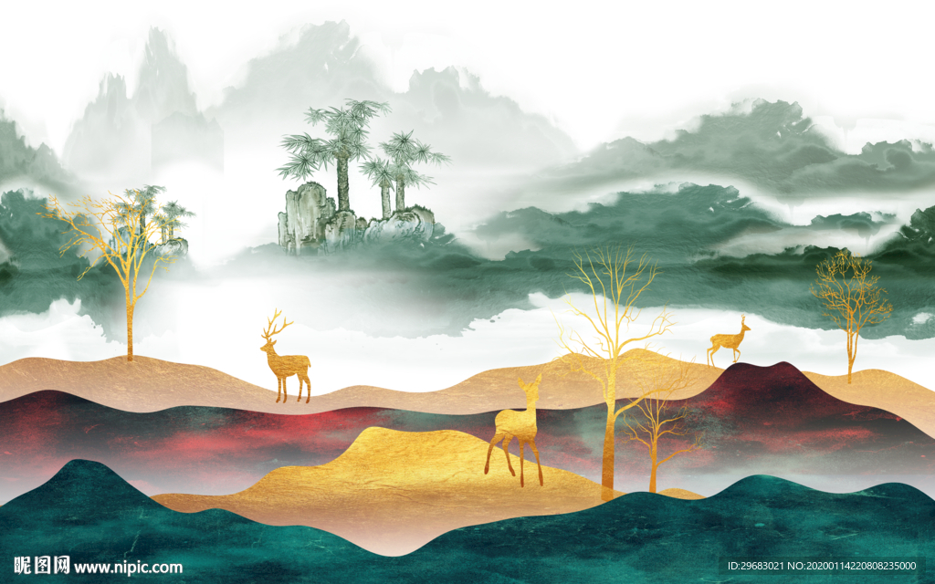 高档大气山水画 TIF分层