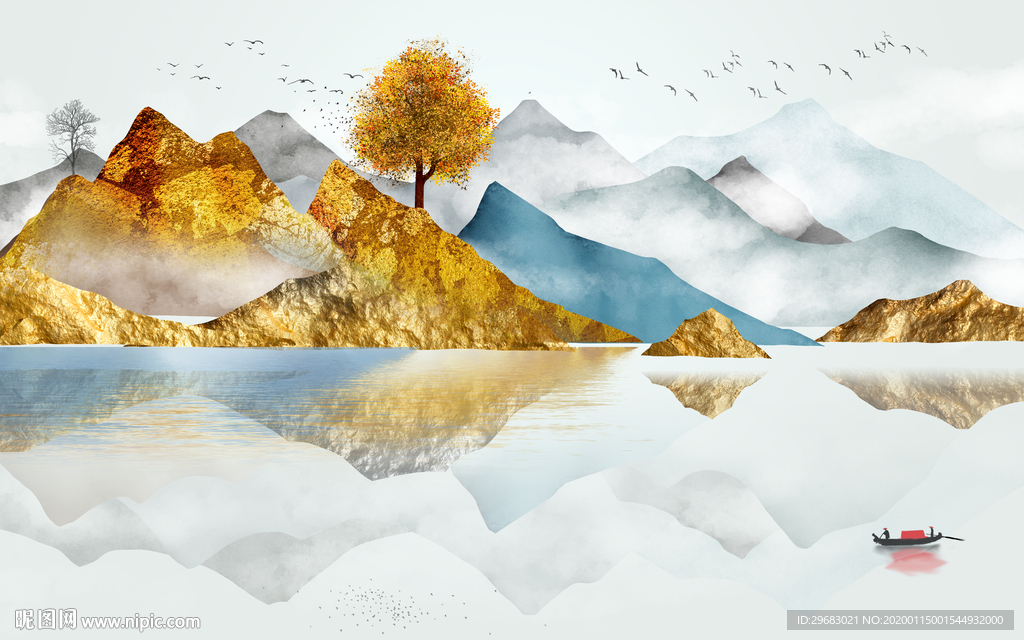 金山 新高端山水画 TIF分层