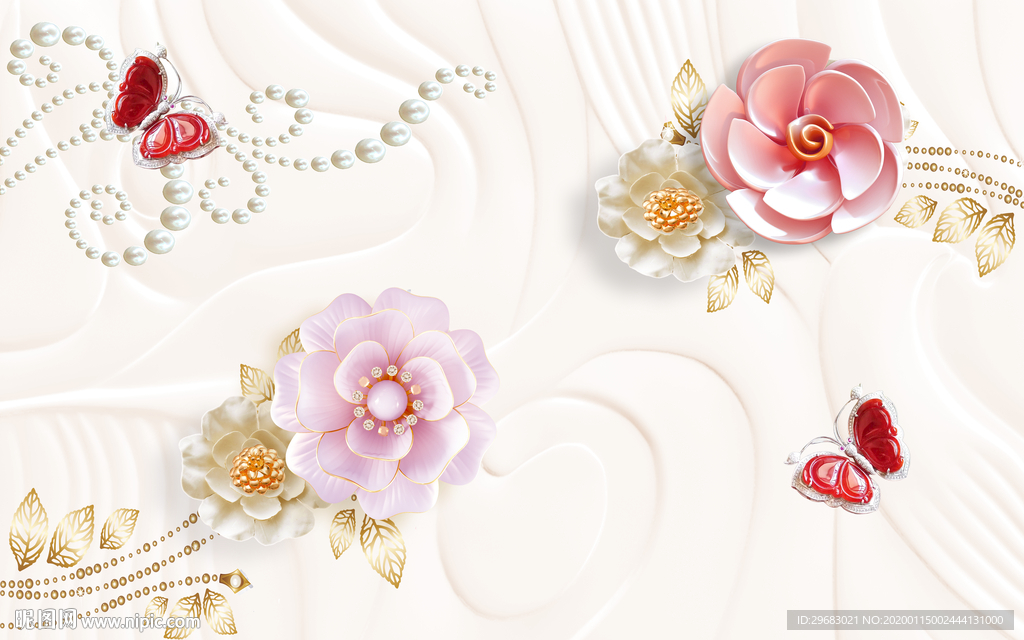 珠宝装饰新款墙画 TIF分层