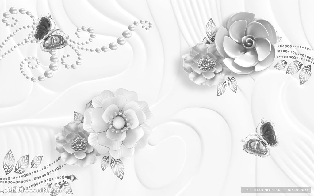 珠宝装饰新款墙画 TIF分层