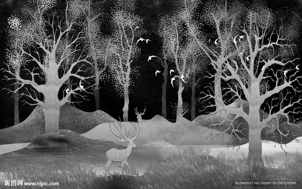 新款装饰高清墙画 TIF分层