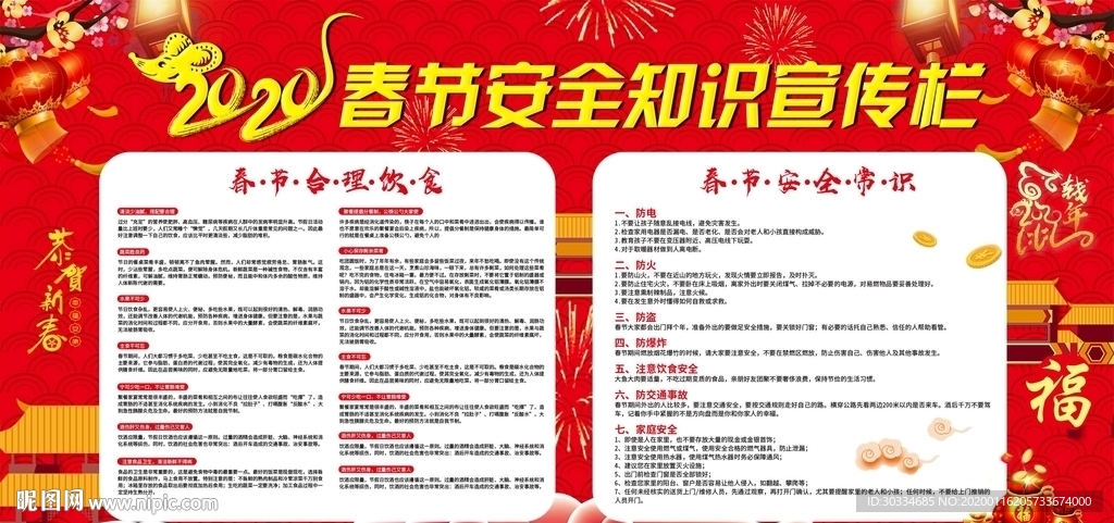 春节安全知识宣传栏