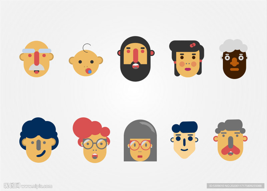 sketch矢量头像图标男性女