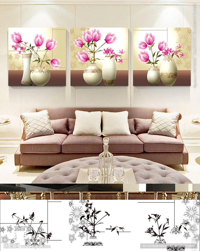 浪漫三重奏（创新版）三联装饰画