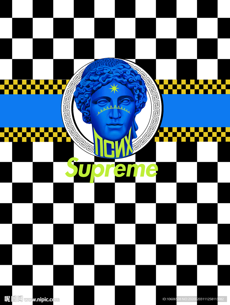 潮牌男装数码印花设计图案