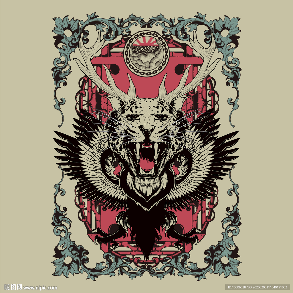 潮牌男装数码印花设计图案