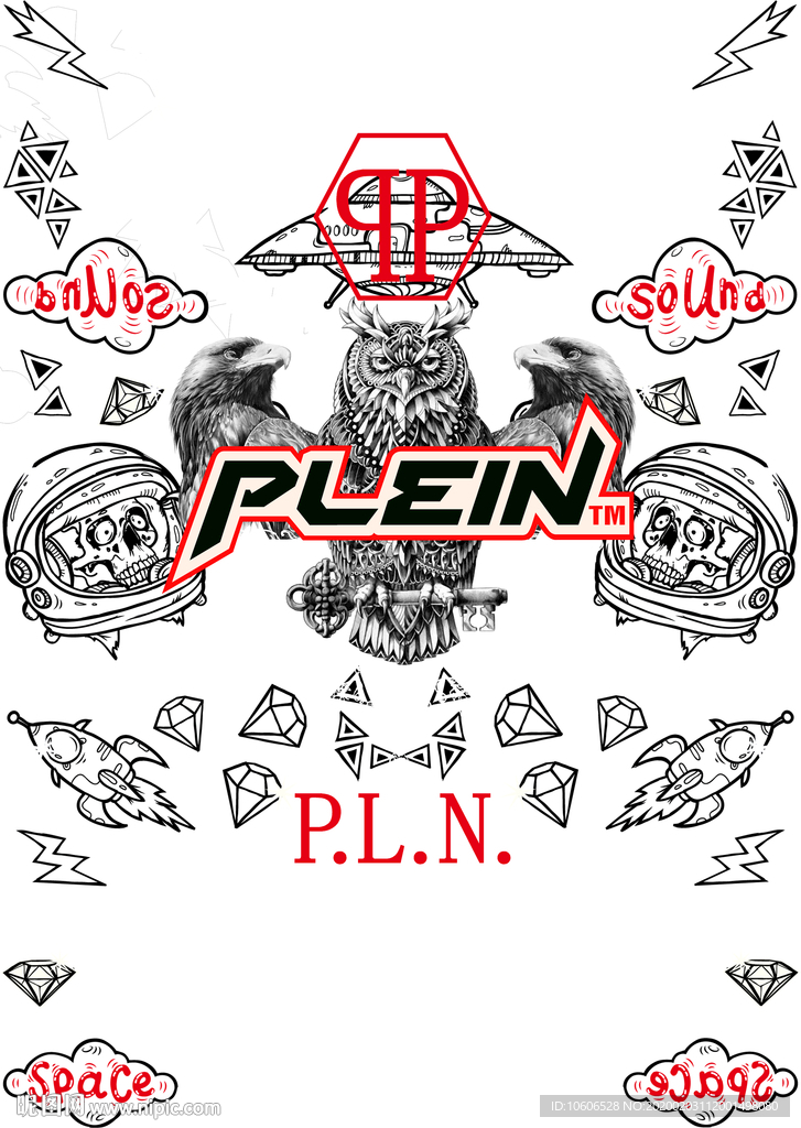 潮牌男装数码印花设计图案