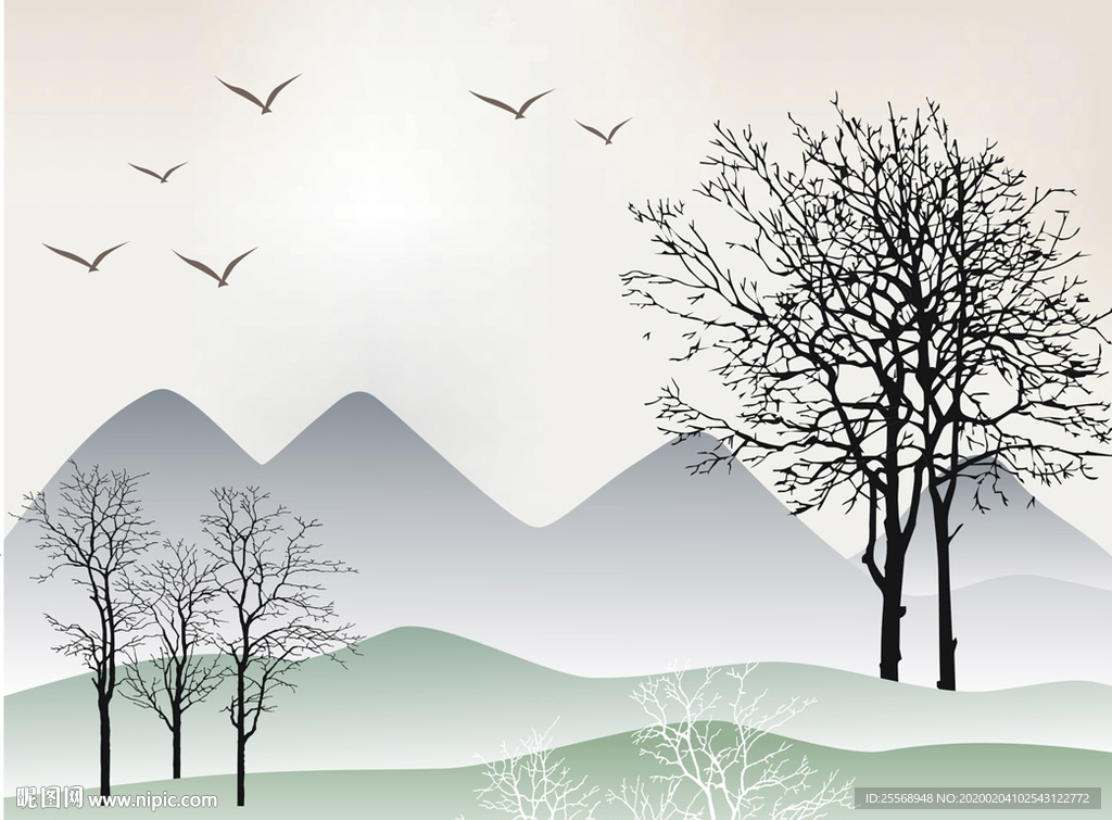 风景移门壁纸图案