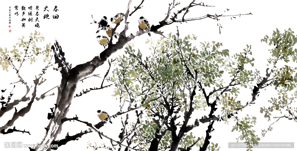 春回大地花鸟画