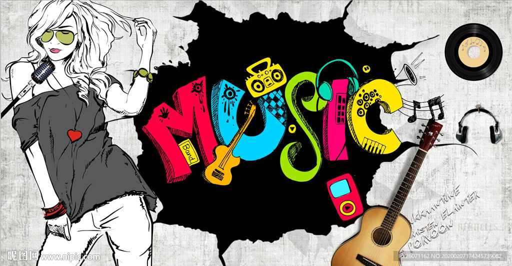 音乐工装背景墙