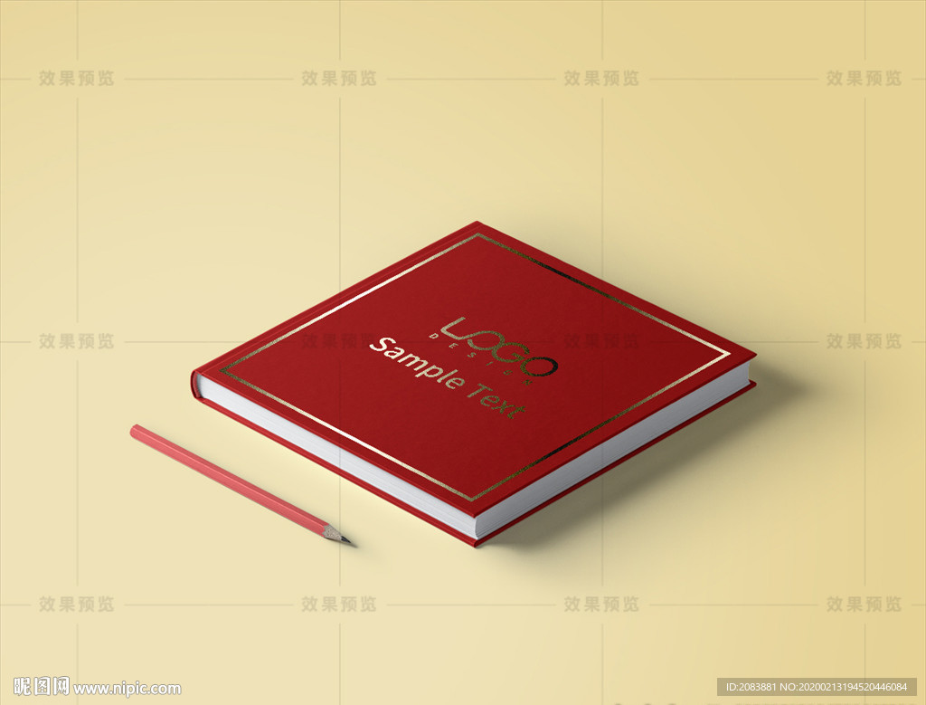 精装书籍画册烫金效果图样机