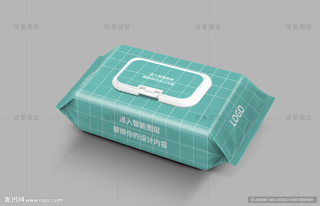 立体湿巾包装效果图样机
