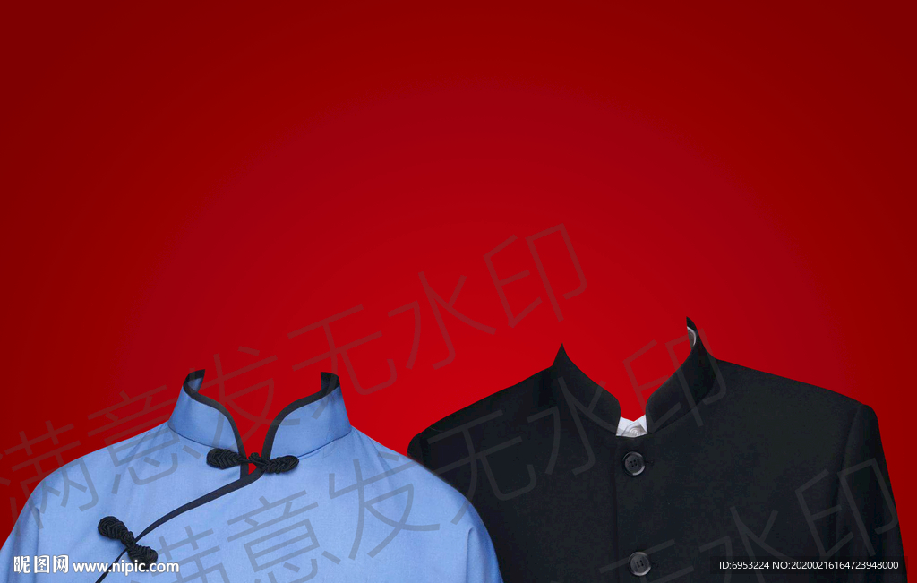 民国风结婚照证件照模板